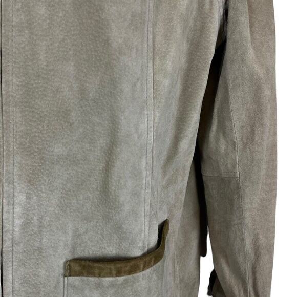 SFR Santa Fe Receations Suede Womens Aztec Western Beige Painted Coat Jacket L - Picture 6 of 16